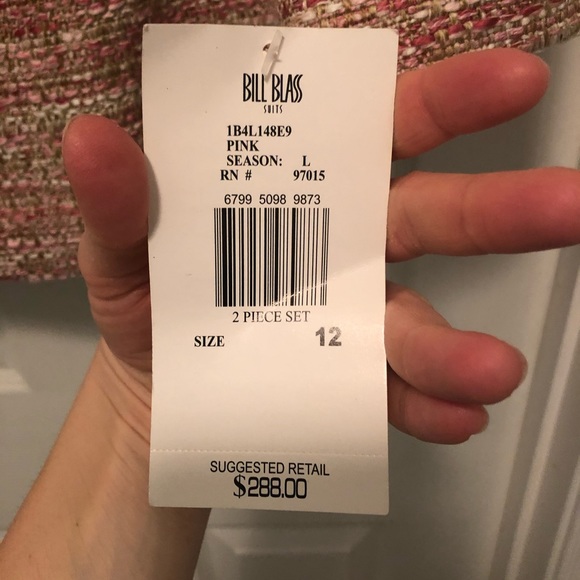 Blush & rose pink tweed jacket and skirt set - Picture 6 of 6